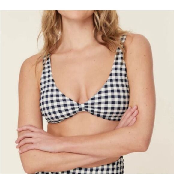 NWT Andie Swim The Amor Top and 90s High Waisted Bottom Set in Twilight Gingham - Picture 16 of 16